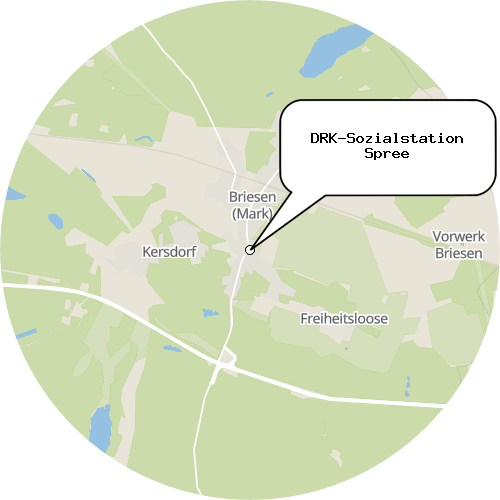 Kartenausschnitt für die Firma DRK-Sozialstation Spree