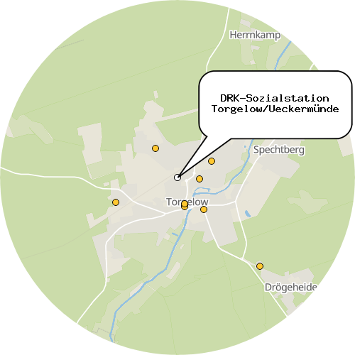 Kartenausschnitt für die Firma DRK-Sozialstation Torgelow/Ueckermünde