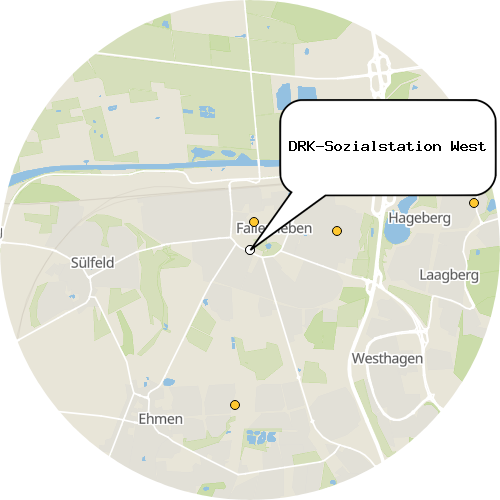 Kartenausschnitt für die Firma DRK-Sozialstation West