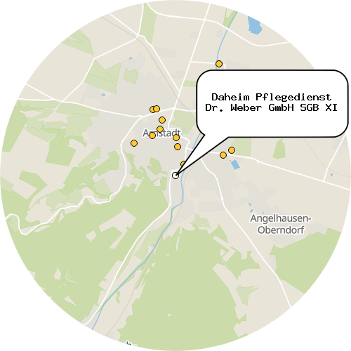 Kartenausschnitt für die Firma Daheim Pflegedienst Dr. Weber GmbH SGB XI