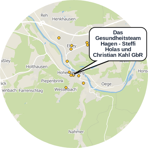 Kartenausschnitt für die Firma Das Gesundheitsteam Hagen - Steffi Holas  und Christian Kahl GbR