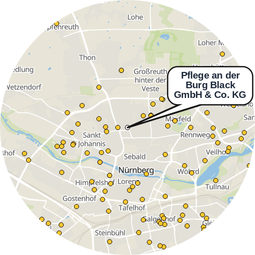 Kartenausschnitt für die Firma Pflege an der Burg Black GmbH & Co. KG