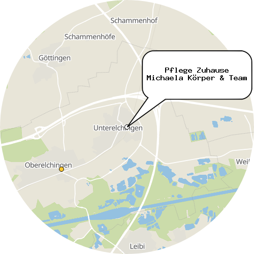 Kartenausschnitt für die Firma Pflege Zuhause Michaela Körper & Team
