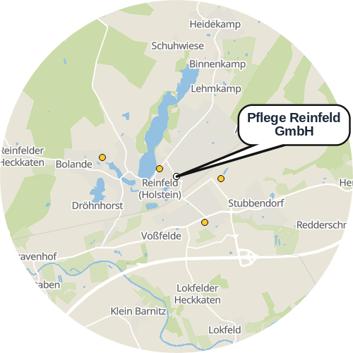 Kartenausschnitt für die Firma Pflege Reinfeld GmbH
