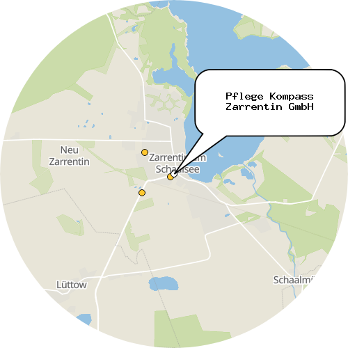 Kartenausschnitt für die Firma Pflege Kompass Zarrentin GmbH