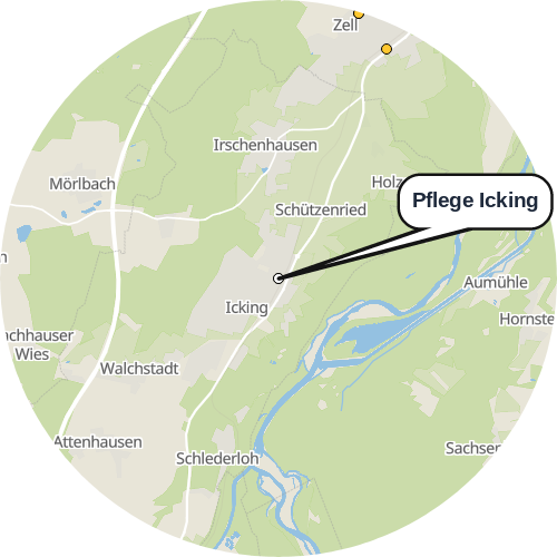 Kartenausschnitt für die Firma Pflege Icking