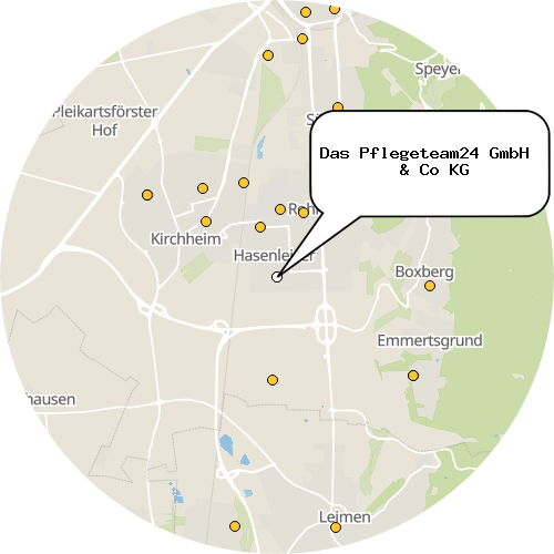 Kartenausschnitt für die Firma Das Pflegeteam24 GmbH   & Co KG