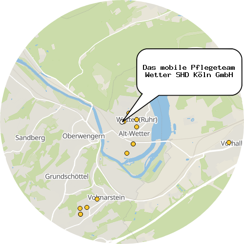 Kartenausschnitt für die Firma Das mobile Pflegeteam Wetter SHD Köln GmbH