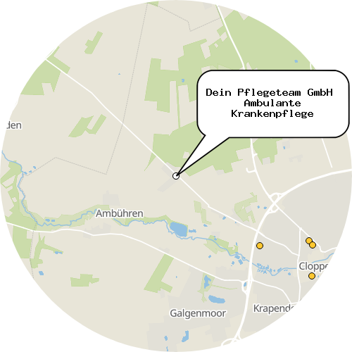 Kartenausschnitt für die Firma Dein Pflegeteam GmbH  Ambulante Krankenpflege
