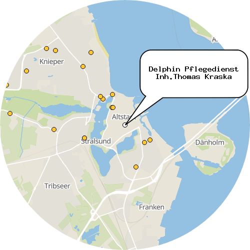 Kartenausschnitt für die Firma Delphin Pflegedienst Inh.Thomas Kraska