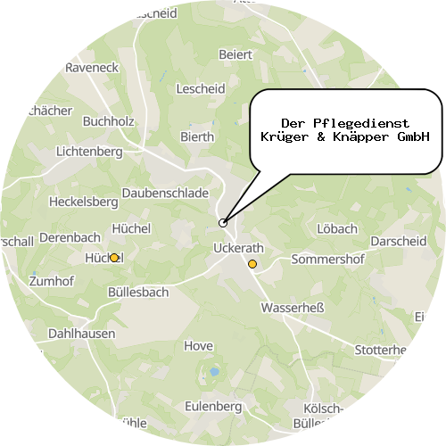 Kartenausschnitt für die Firma Der Pflegedienst Krüger & Knäpper GmbH