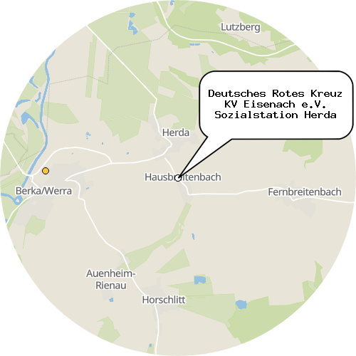Kartenausschnitt für die Firma Deutsches Rotes Kreuz KV Eisenach e.V. Sozialstation Herda
