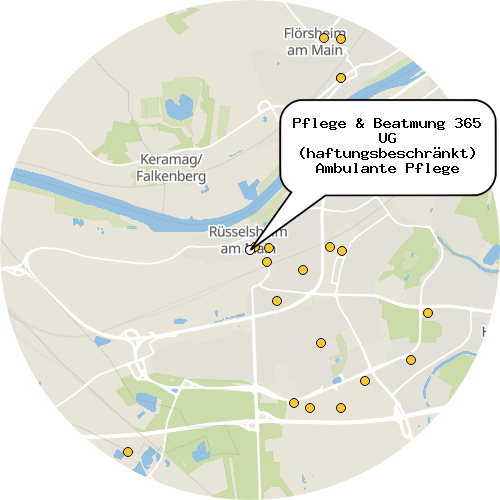 Kartenausschnitt für die Firma Pflege & Beatmung 365 UG (haftungsbeschränkt) Ambulante Pflege