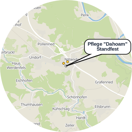 Kartenausschnitt für die Firma Pflege "Dahoam" Standfest