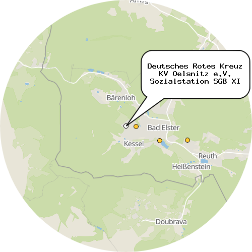 Kartenausschnitt für die Firma Deutsches Rotes Kreuz KV Oelsnitz e.V. Sozialstation SGB XI