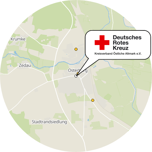 Kartenausschnitt für die Firma Deutsches Rotes Kreuz KV Östliche Altmark Sozialstation Osterburg