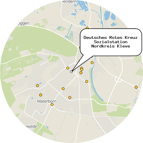 Kartenausschnitt für die Firma Deutsches Rotes Kreuz Sozialstation Nordkreis Kleve