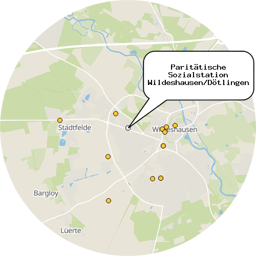 Kartenausschnitt für die Firma Paritätische Sozialstation Wildeshausen/Dötlingen