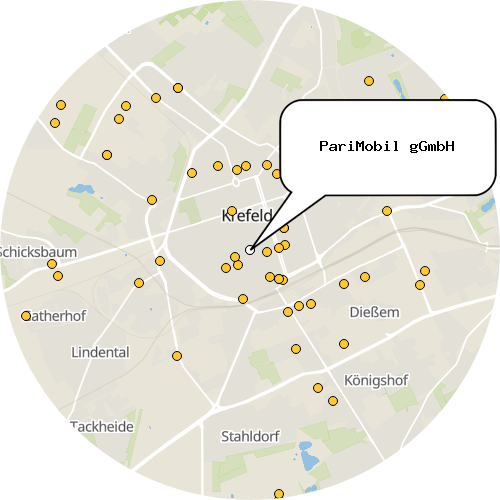 Kartenausschnitt für die Firma PariMobil gGmbH