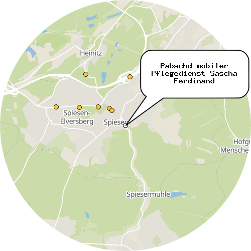 Kartenausschnitt für die Firma Pabschd mobiler Pflegedienst Sascha Ferdinand