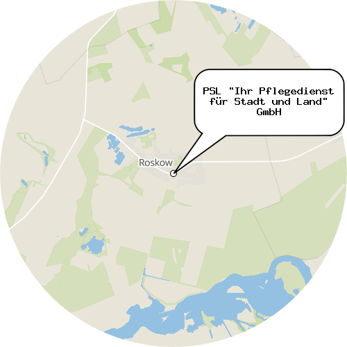 Kartenausschnitt für die Firma PSL "Ihr Pflegedienst für Stadt und Land" GmbH