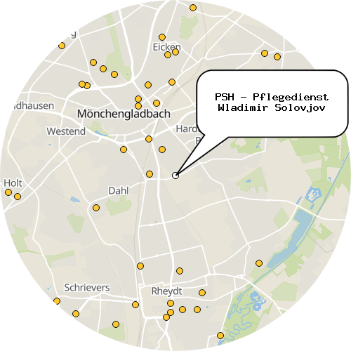 Kartenausschnitt für die Firma PSH - Pflegedienst Wladimir Solovjov