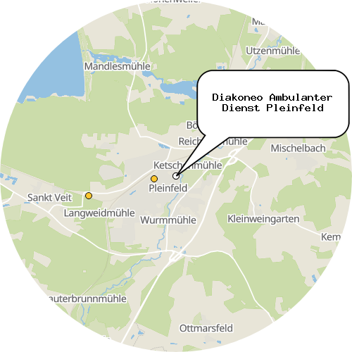 Kartenausschnitt für die Firma Diakoneo Ambulanter Dienst Pleinfeld