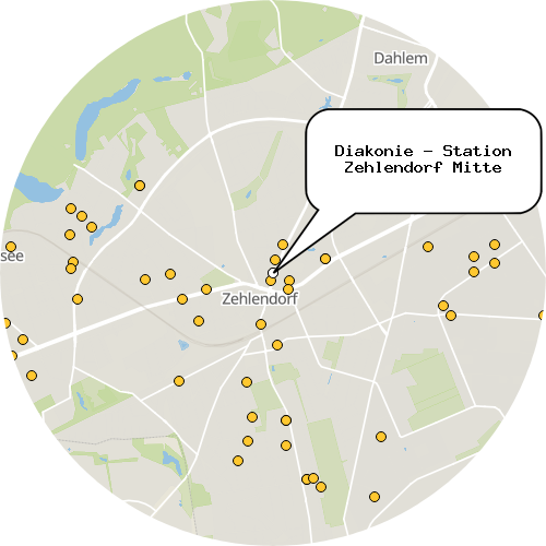 Kartenausschnitt für die Firma Diakonie - Station Zehlendorf Mitte