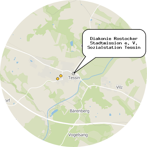 Kartenausschnitt für die Firma Diakonie Rostocker Stadtmission e. V. Sozialstation Tessin