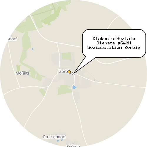 Kartenausschnitt für die Firma Diakonie Soziale Dienste gGmbH Sozialstation Zörbig