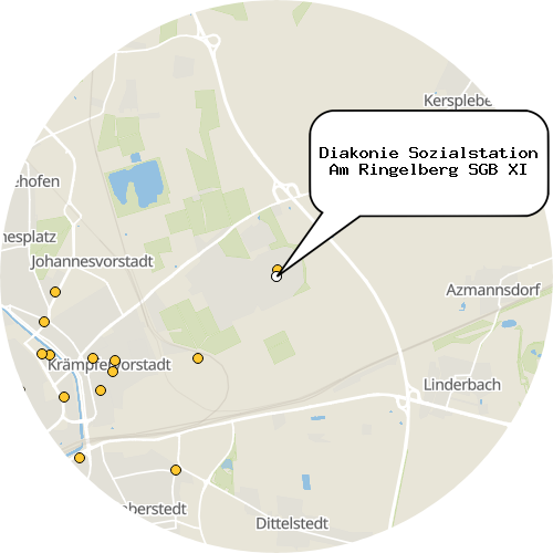 Kartenausschnitt für die Firma Diakonie Sozialstation Am Ringelberg SGB XI