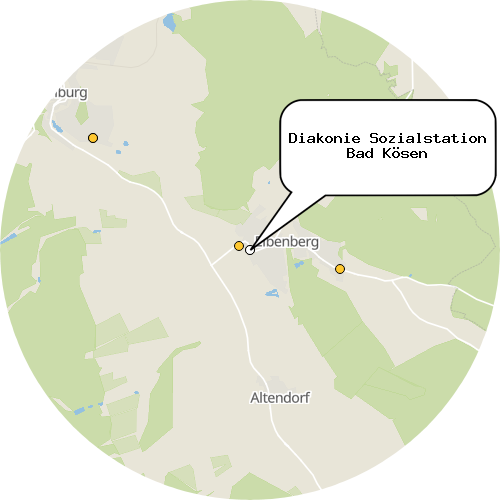 Kartenausschnitt für die Firma Diakonie Sozialstation Bad Kösen