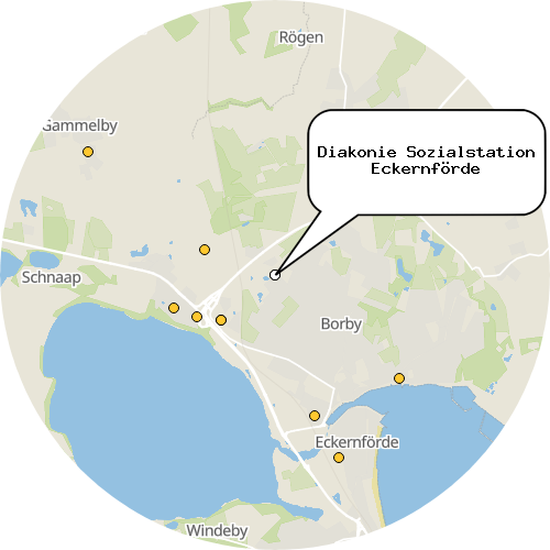 Kartenausschnitt für die Firma Diakonie Sozialstation Eckernförde