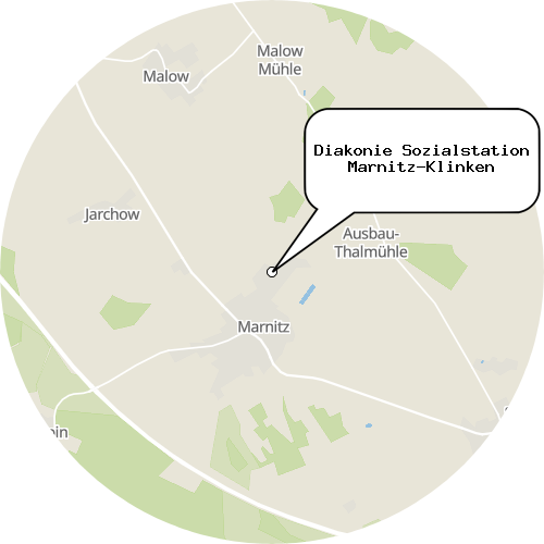 Kartenausschnitt für die Firma Diakonie Sozialstation Marnitz-Klinken