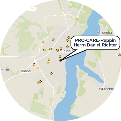 Kartenausschnitt für die Firma PRO-CARE-Ruppin Herrn Daniel Richter