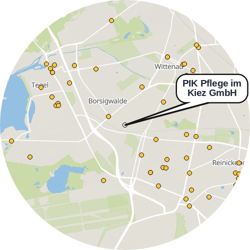 Kartenausschnitt für die Firma PIK Pflege im Kiez GmbH