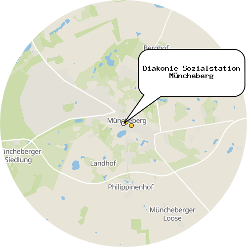 Kartenausschnitt für die Firma Diakonie Sozialstation Müncheberg