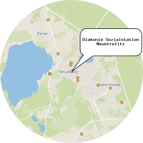 Kartenausschnitt für die Firma Diakonie Sozialstation Neustrelitz