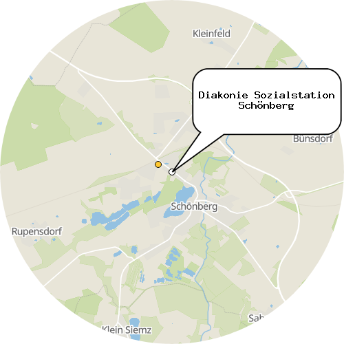 Kartenausschnitt für die Firma Diakonie Sozialstation Schönberg