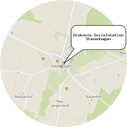 Kartenausschnitt für die Firma Diakonie Sozialstation Stavenhagen