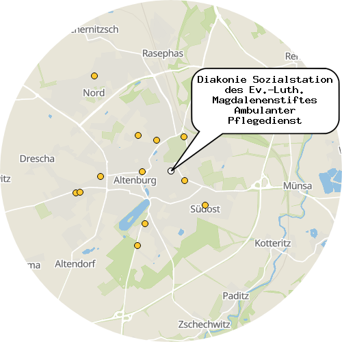 Kartenausschnitt für die Firma Diakonie Sozialstation des Ev.-Luth. Magdalenenstiftes Ambulanter Pflegedienst