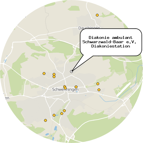 Kartenausschnitt für die Firma Diakonie ambulant Schwarzwald-Baar e.V.  Diakoniestation