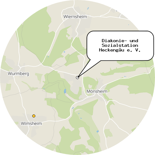 Kartenausschnitt für die Firma Diakonie- und Sozialstation Heckengäu e. V.