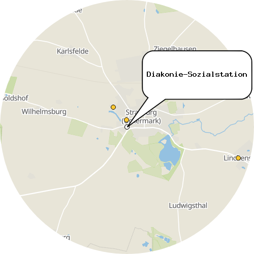 Kartenausschnitt für die Firma Diakonie-Sozialstation