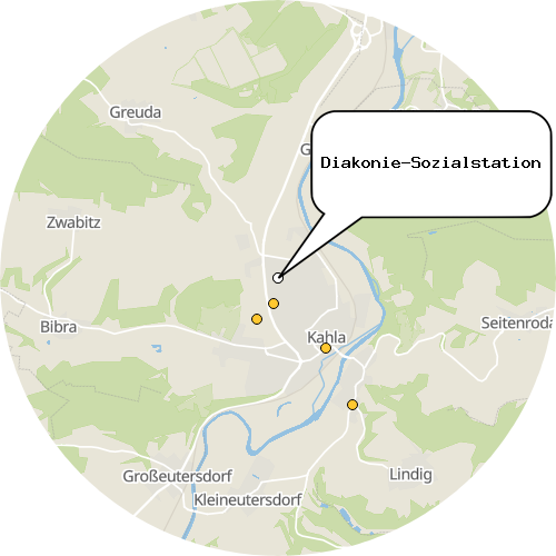 Kartenausschnitt für die Firma Diakonie-Sozialstation