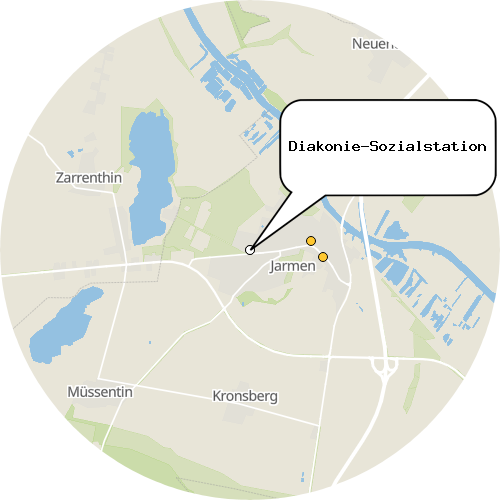 Kartenausschnitt für die Firma Diakonie-Sozialstation