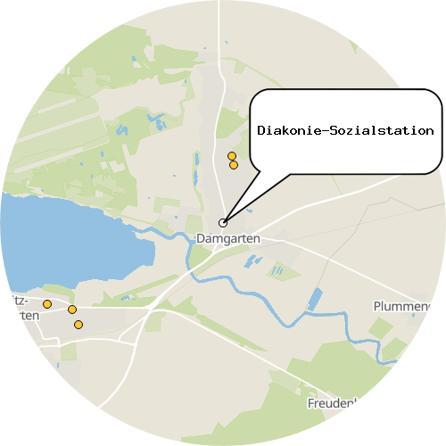 Kartenausschnitt für die Firma Diakonie-Sozialstation