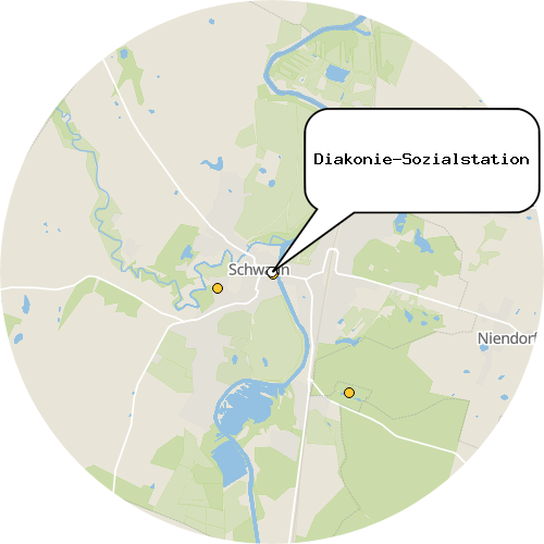Kartenausschnitt für die Firma Diakonie-Sozialstation