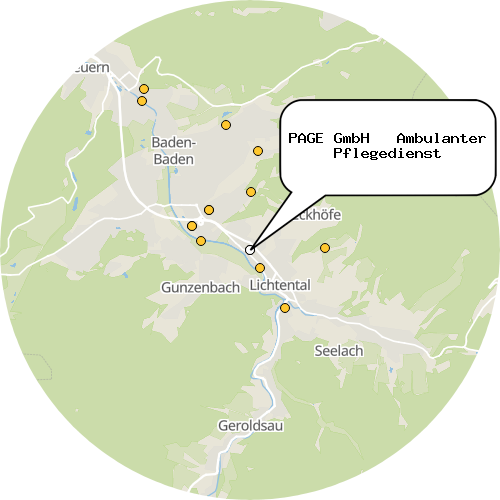 Kartenausschnitt für die Firma PAGE GmbH   Ambulanter Pflegedienst