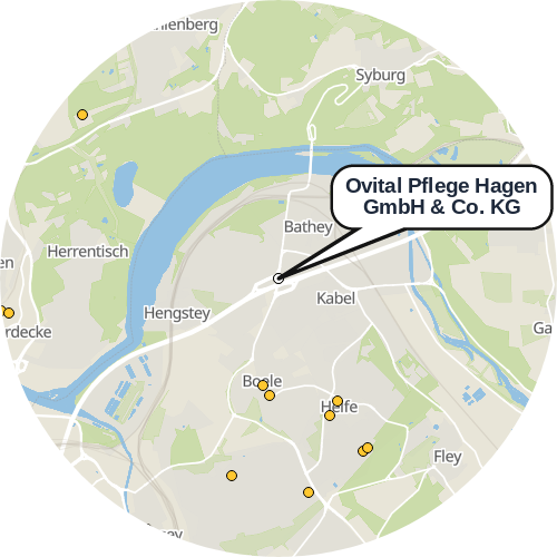 Kartenausschnitt für die Firma Ovital Pflege Hagen GmbH & Co. KG